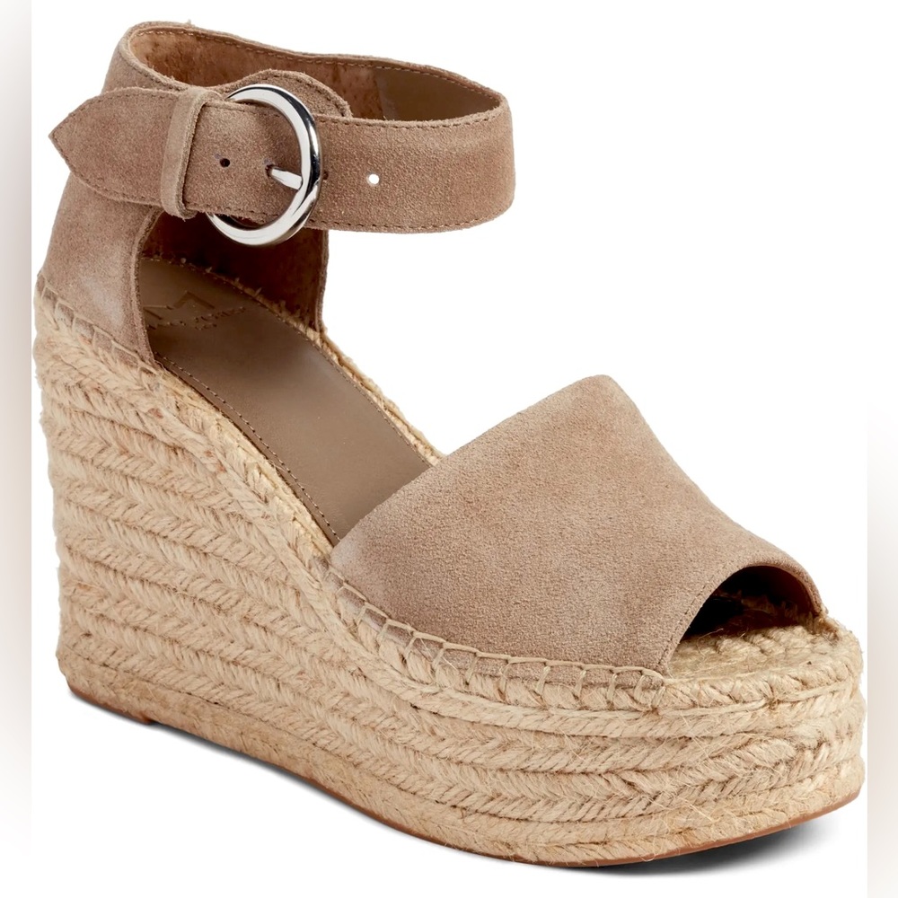 Marc Fisher LTD Genuine Leather Espadrille Platform Sandals